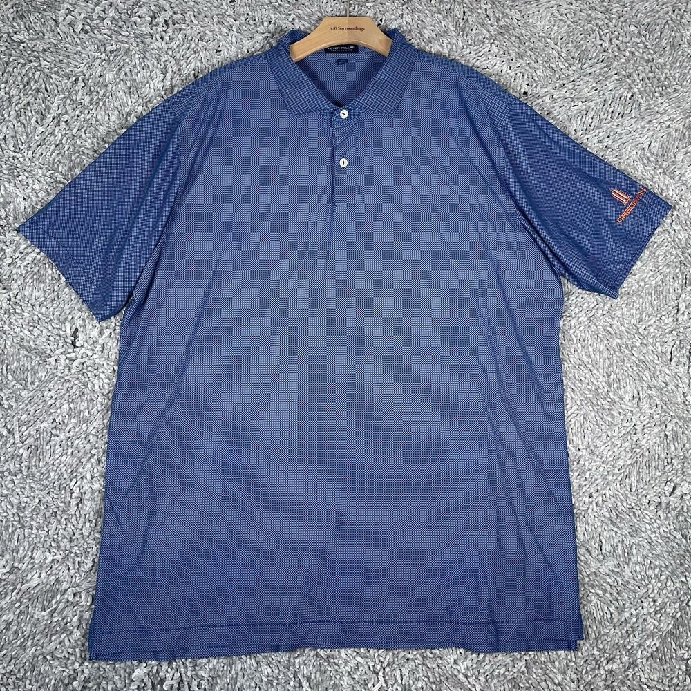 Peter Millar Crown Crafted Polo Shirt Men’s XXL Navy Blue Short Sleeve Preppy